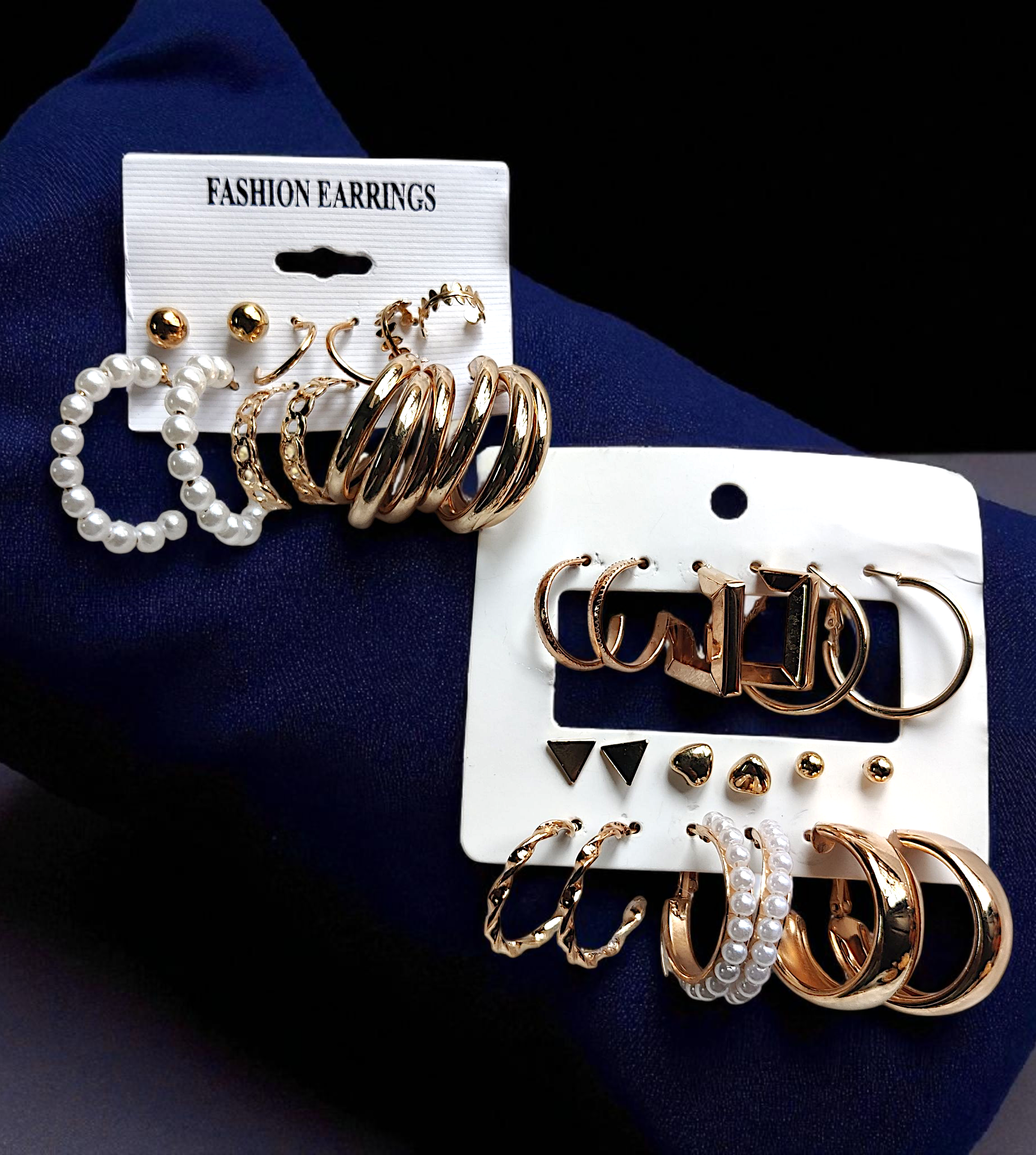 Premium Anti-Tarnish Earring Combo Set – 2 Cards (15 Pairs Total) 🌟