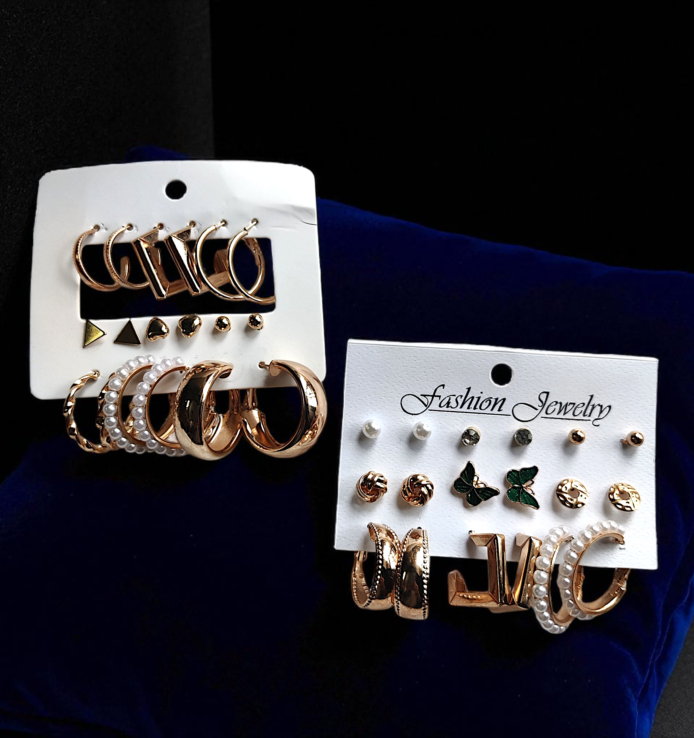 Fashion Jewelry Earring Set – 18 Pairs (2 Cards)