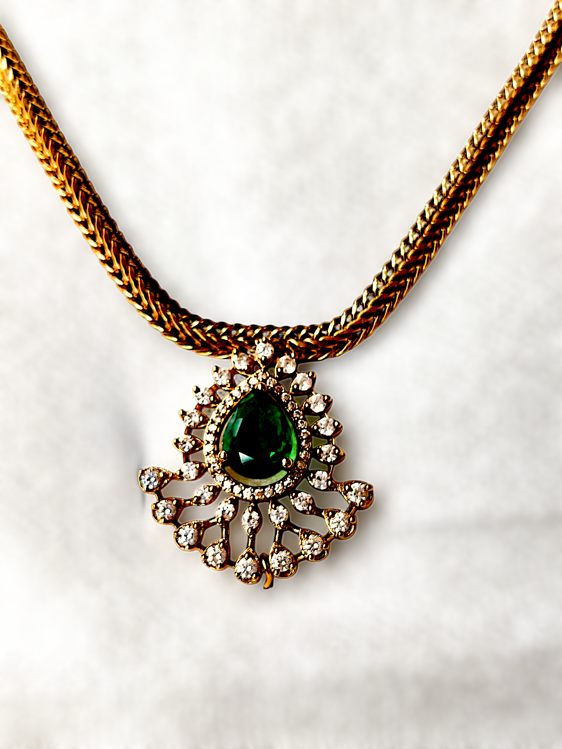 Ashi Creations: Emerald Drop Necklace Set
