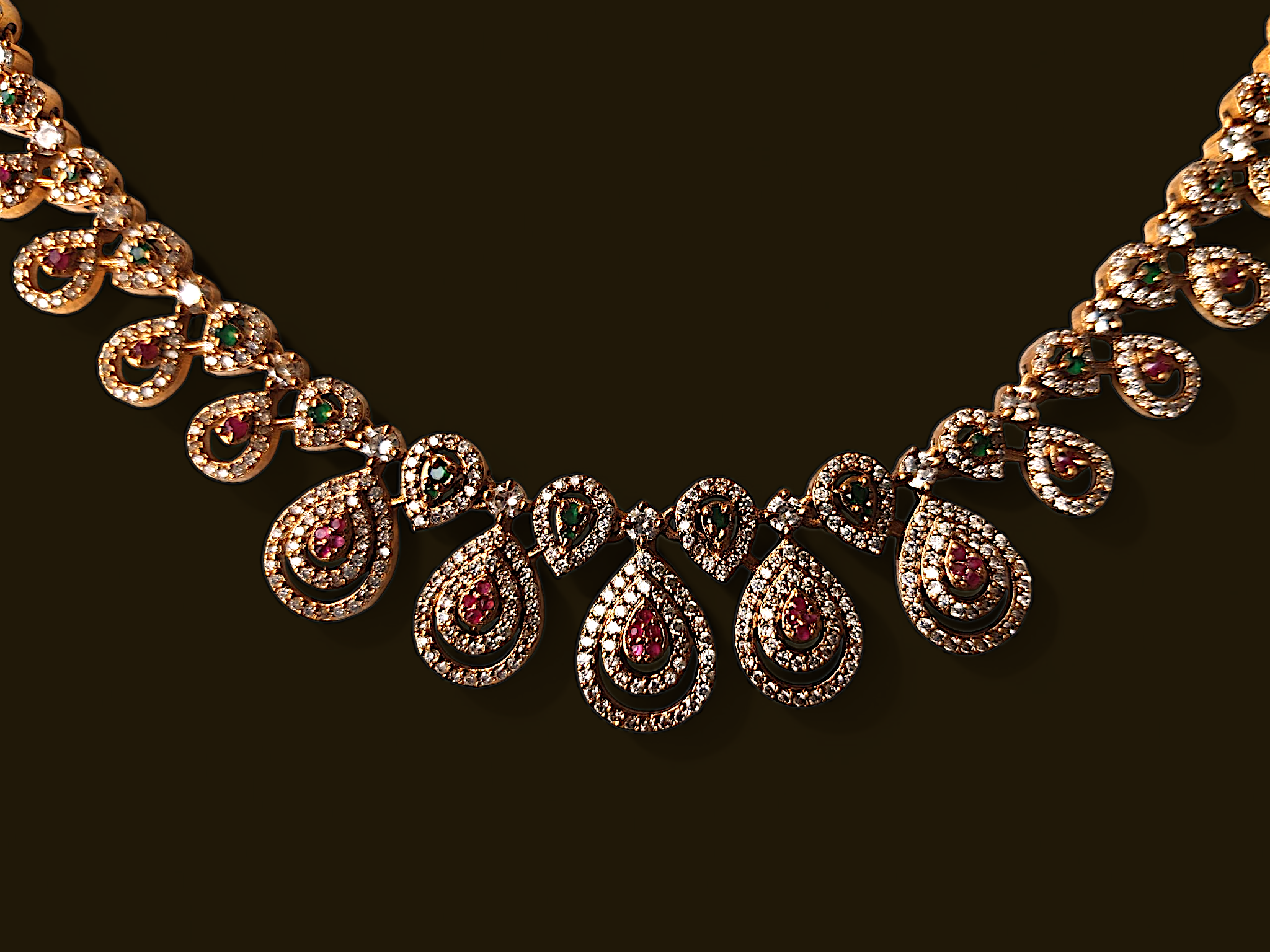 Ashi Ruby Drop Necklace Set