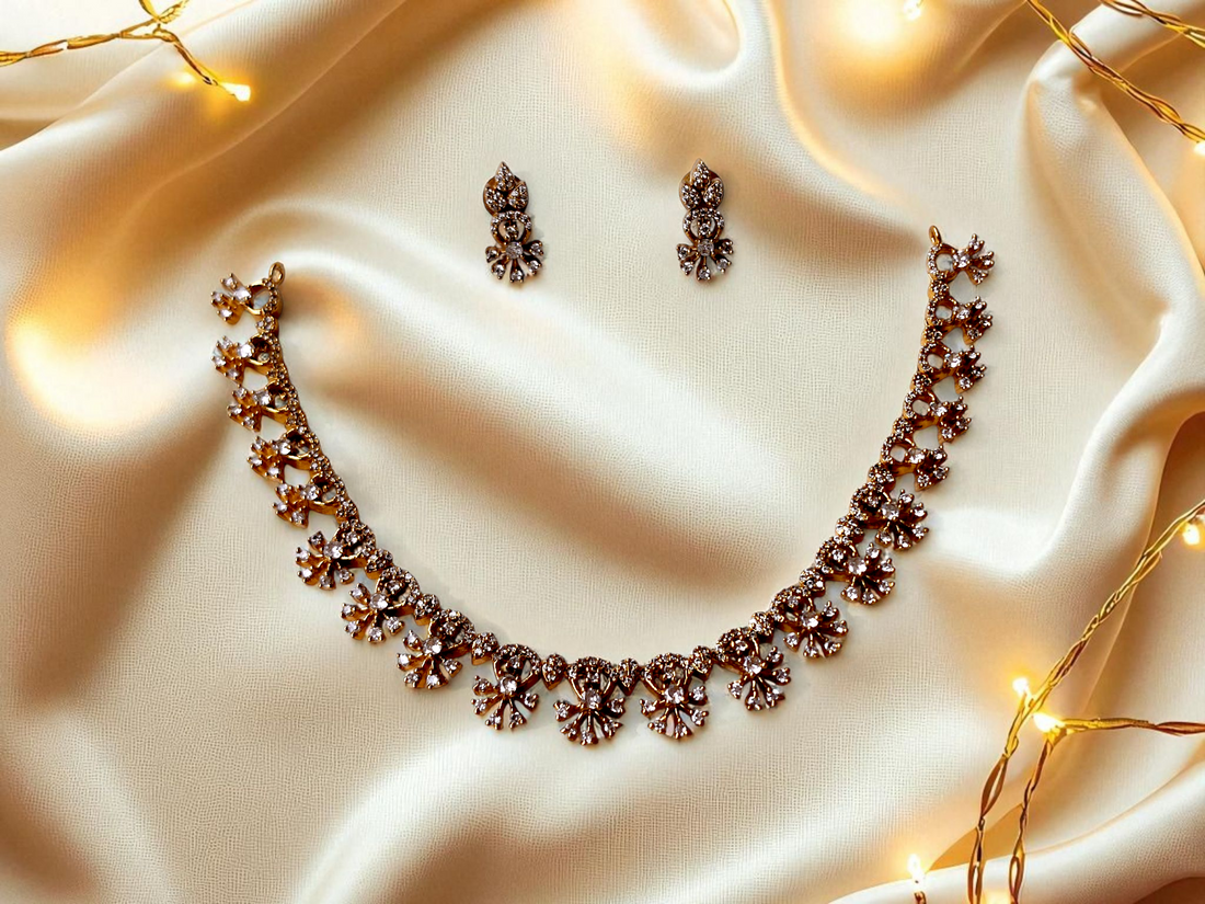 Ashi Crystal Bloom Necklace Set