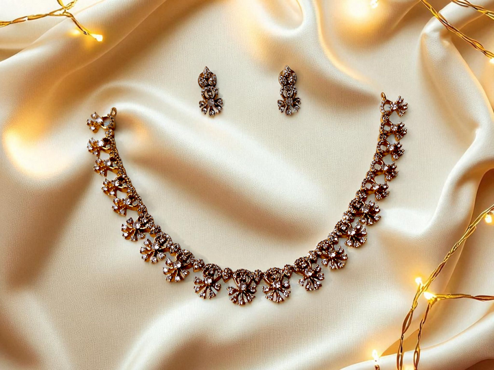 Ashi Crystal Bloom Necklace Set