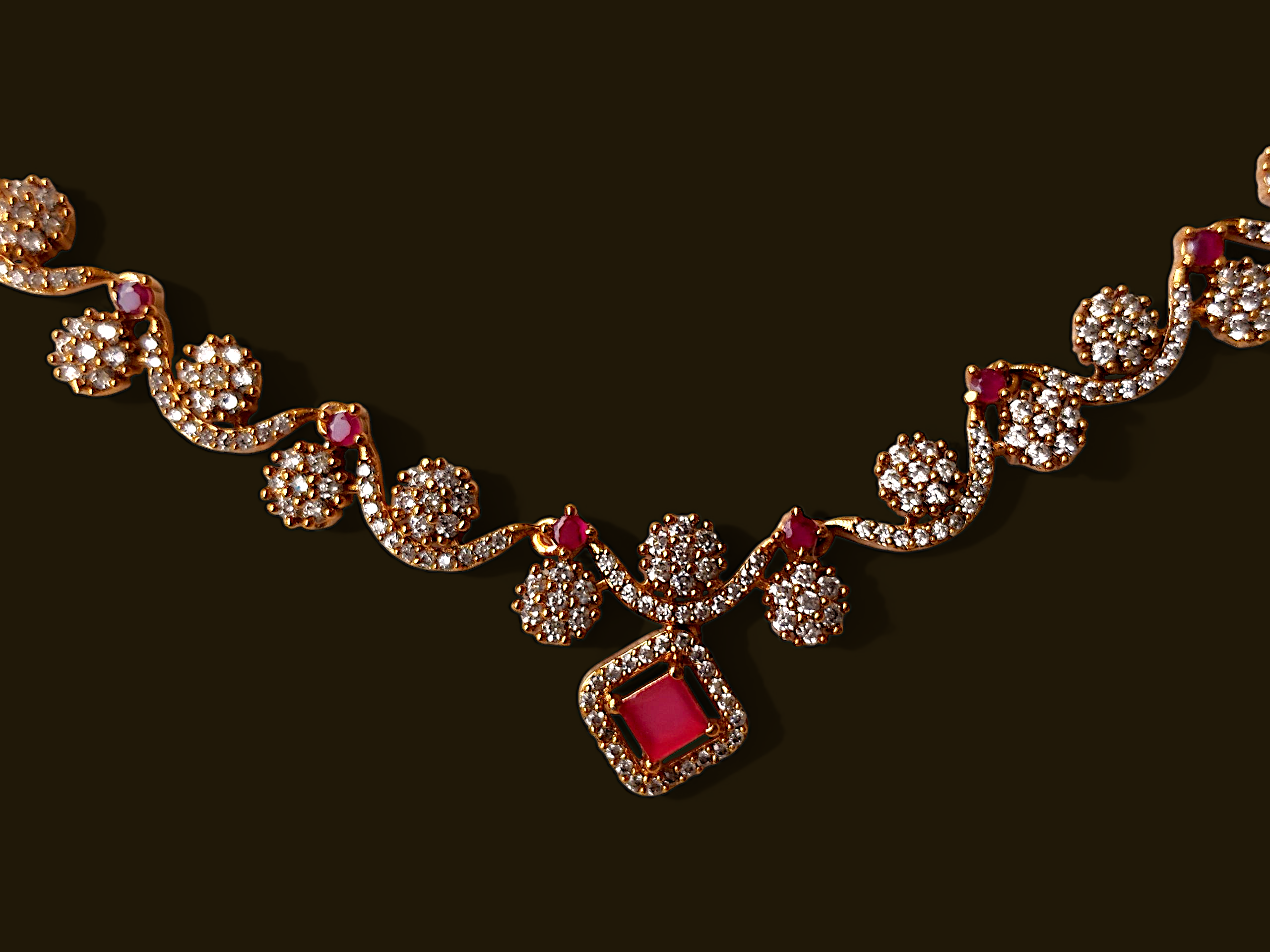 Ashi Ruby Glow Necklace Set
