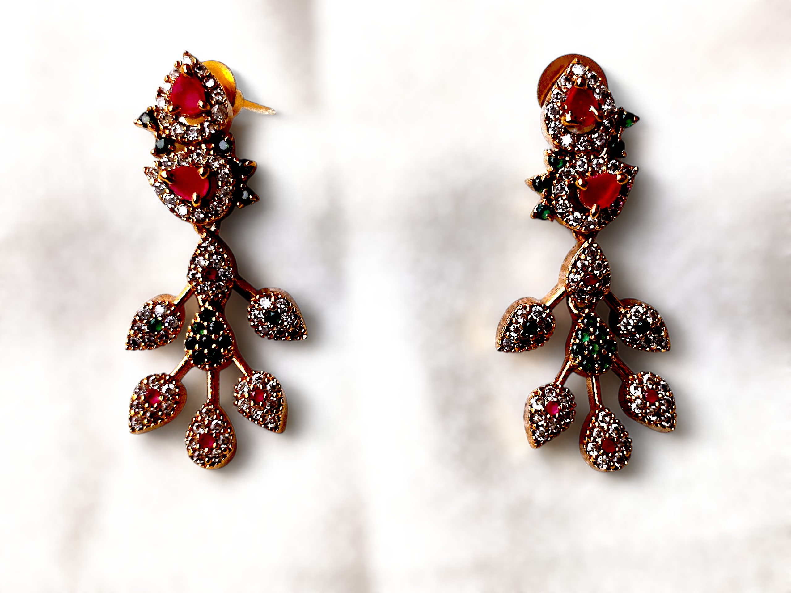 Ashi Creations: Ruby Leaf Necklace Set