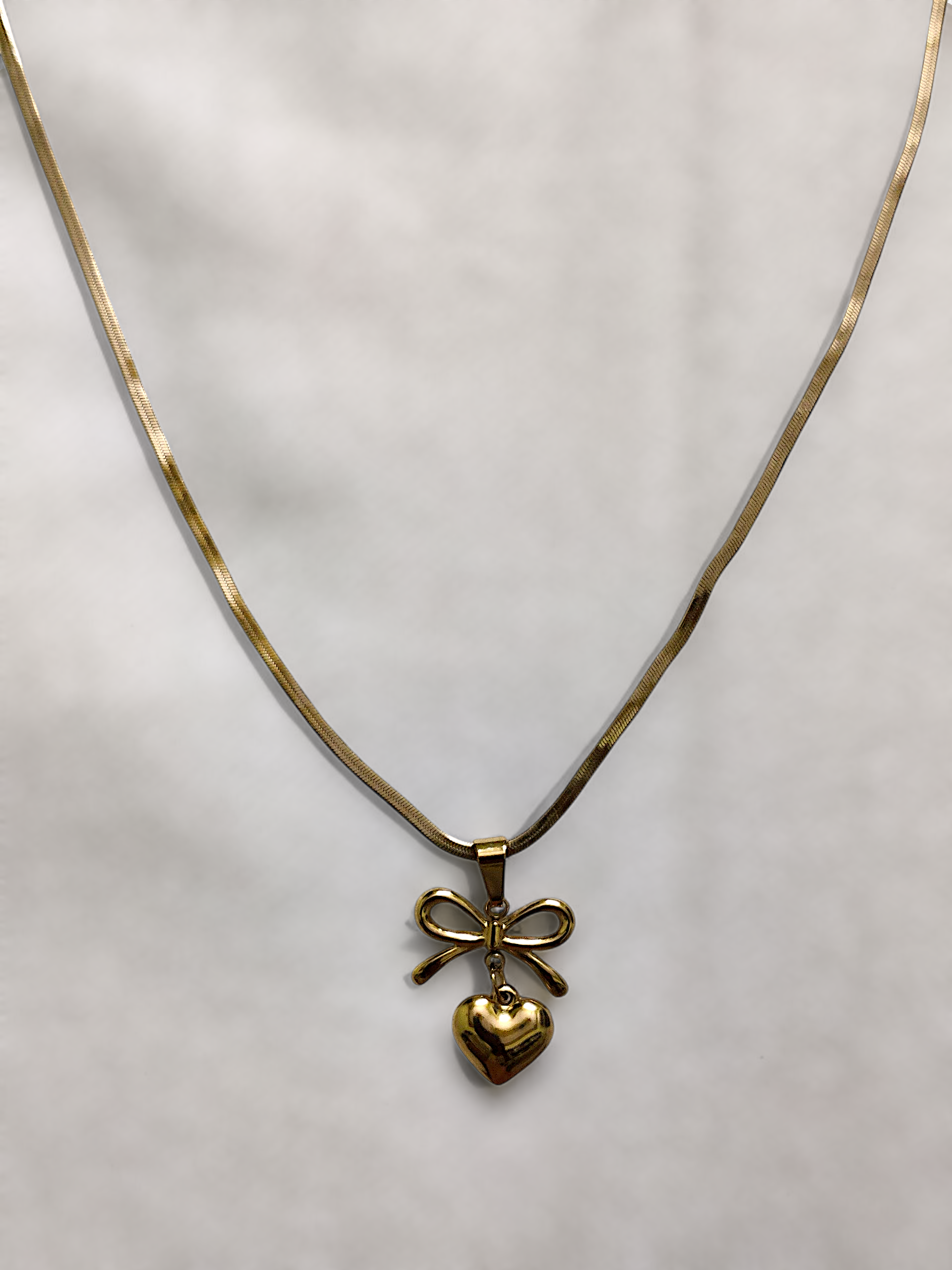 Ashi Heart Charm Anti-Tarnish Chain Set