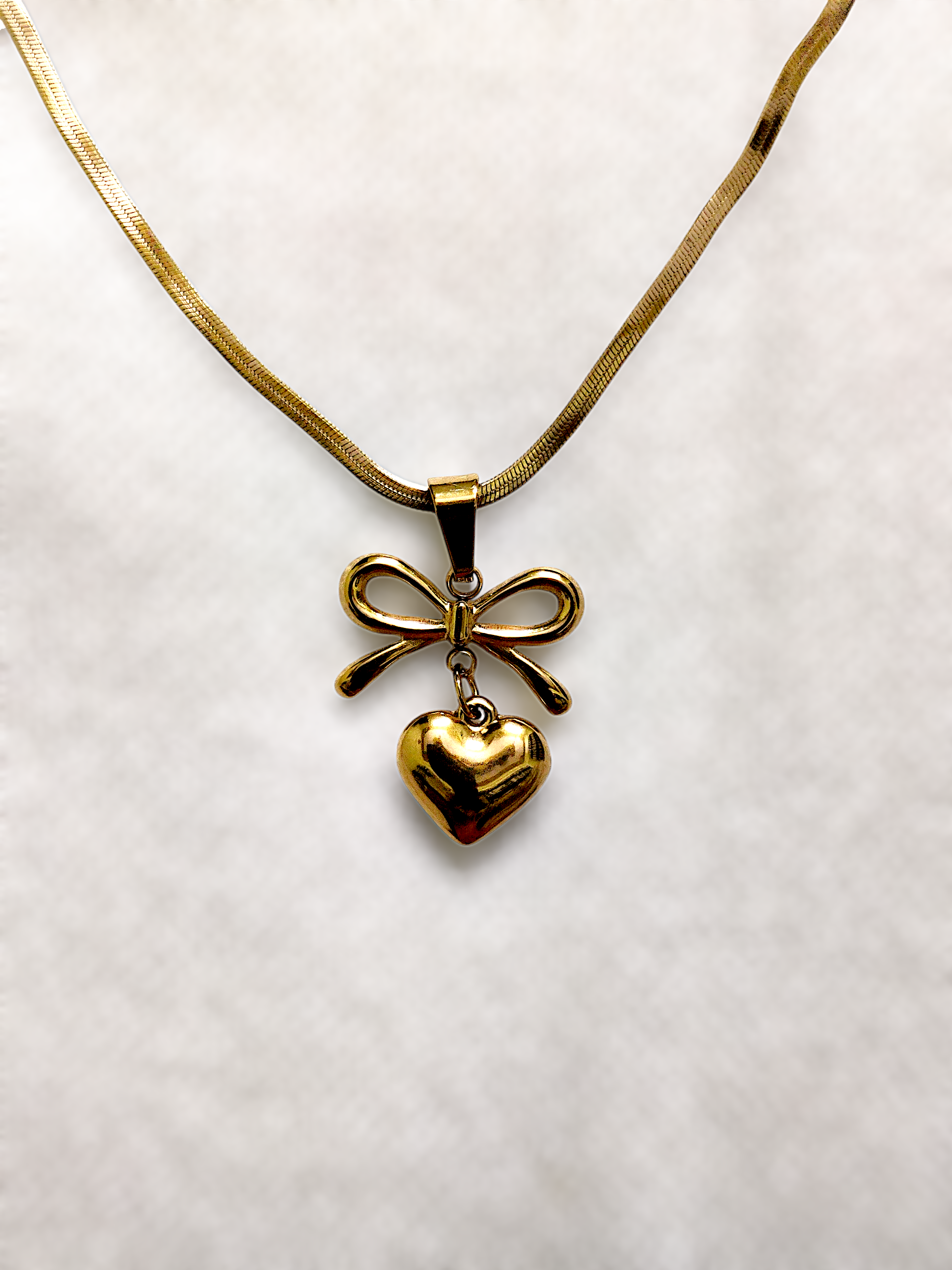 Ashi Heart Charm Anti-Tarnish Chain Set