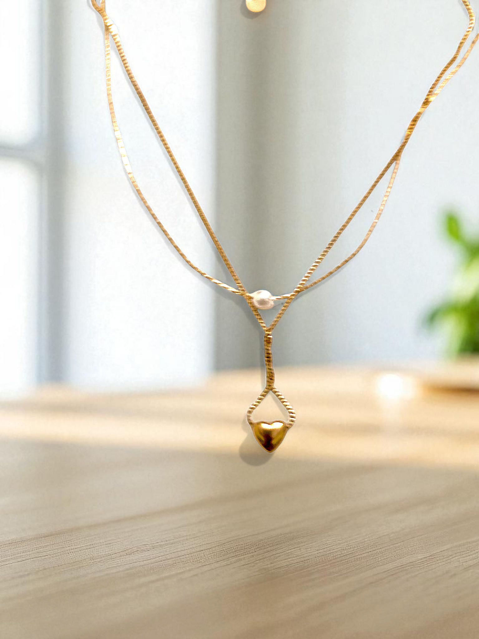 Ashi Golden Heart Anti-Tarnish Chain