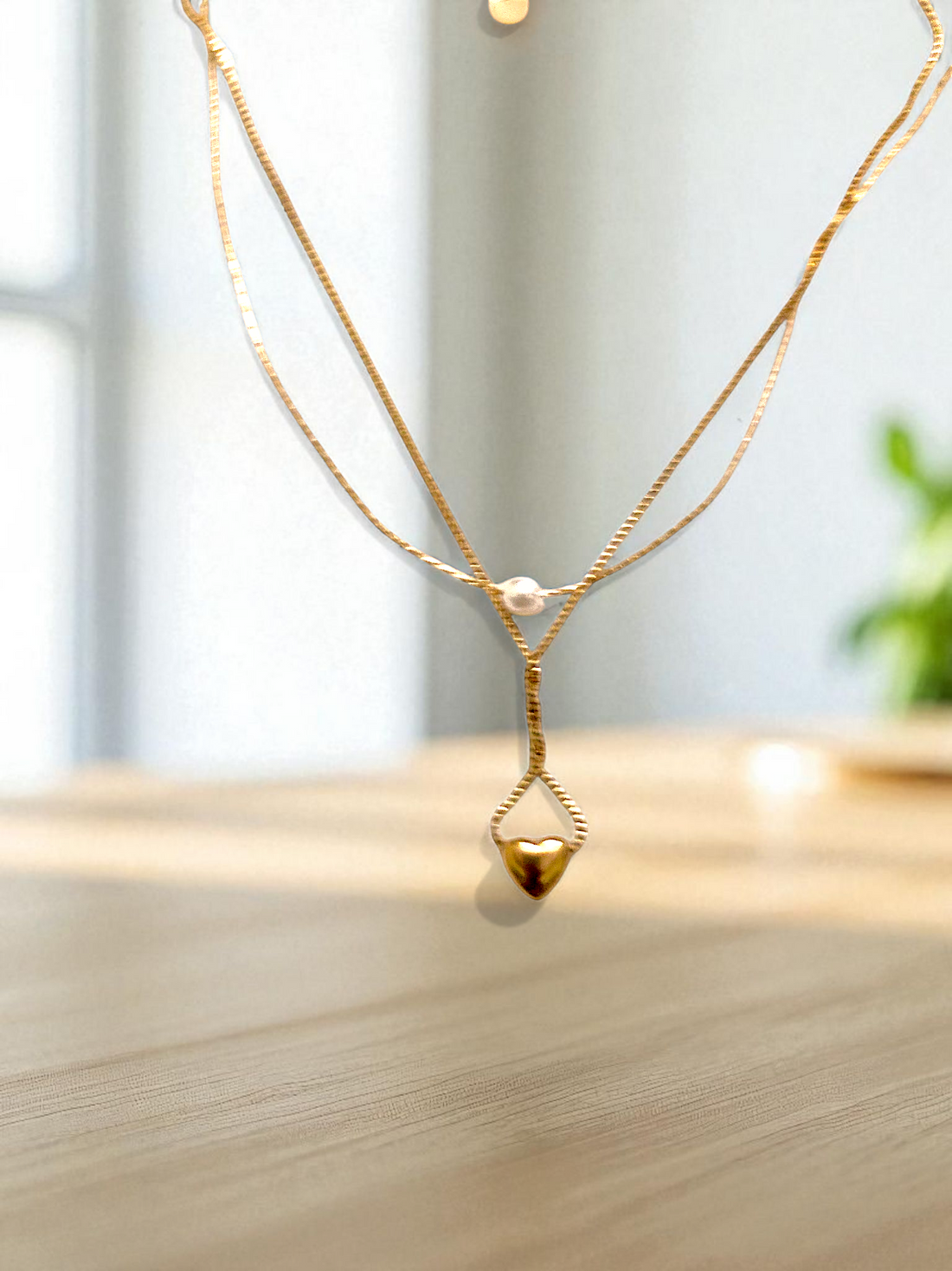 Ashi Golden Heart Anti-Tarnish Chain
