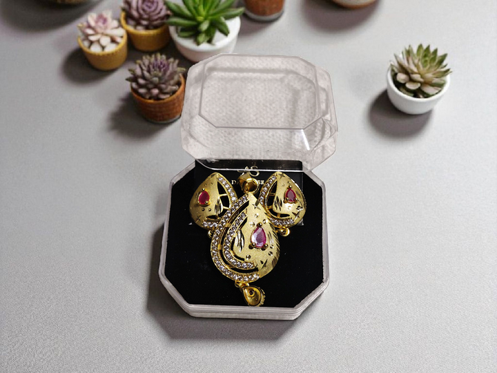 Ashi Ruby Teardrop Pendant Set – Golden Luxe