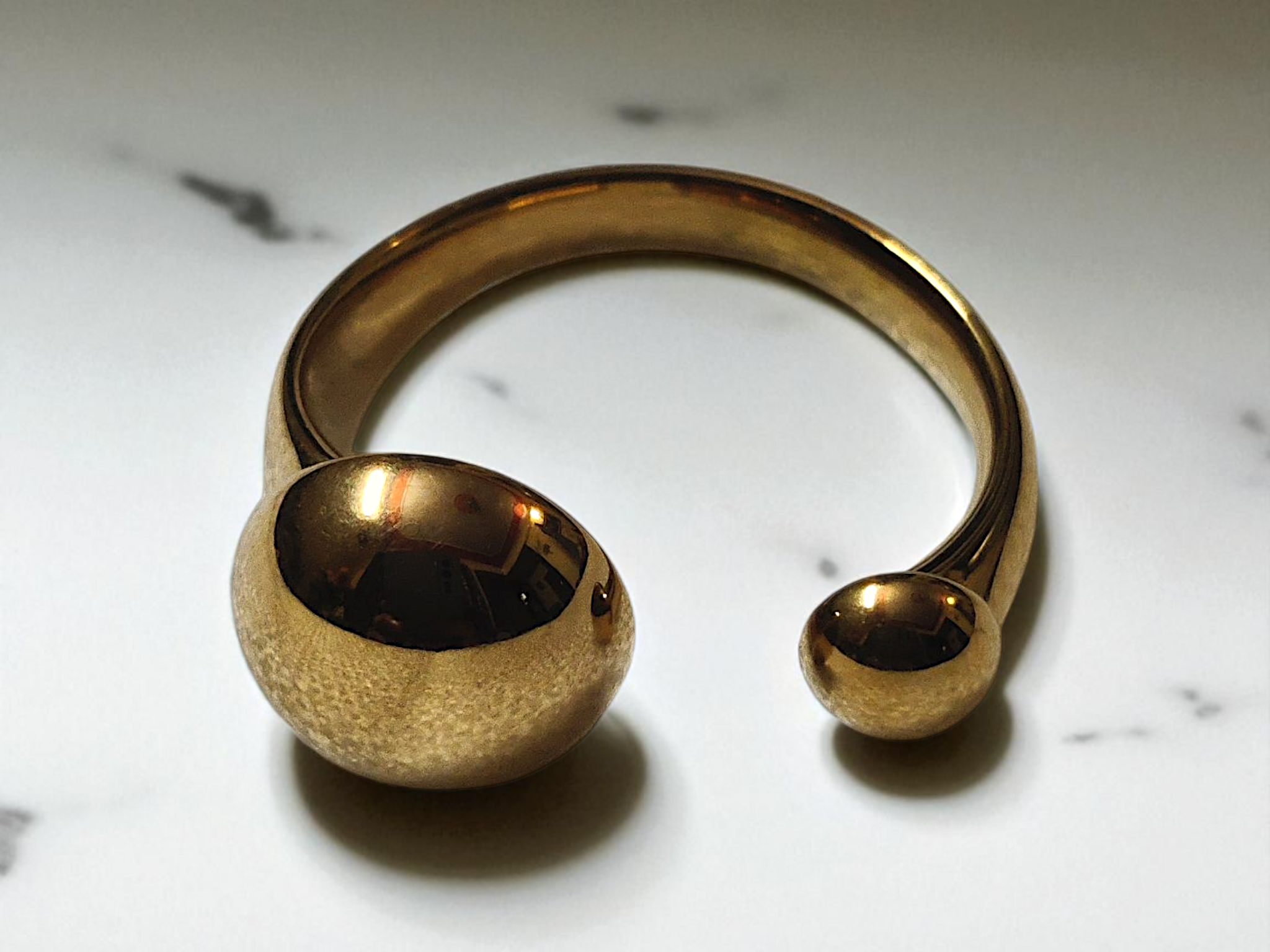 Ashi Dual Dome Cuff – Anti-Tarnish Finish