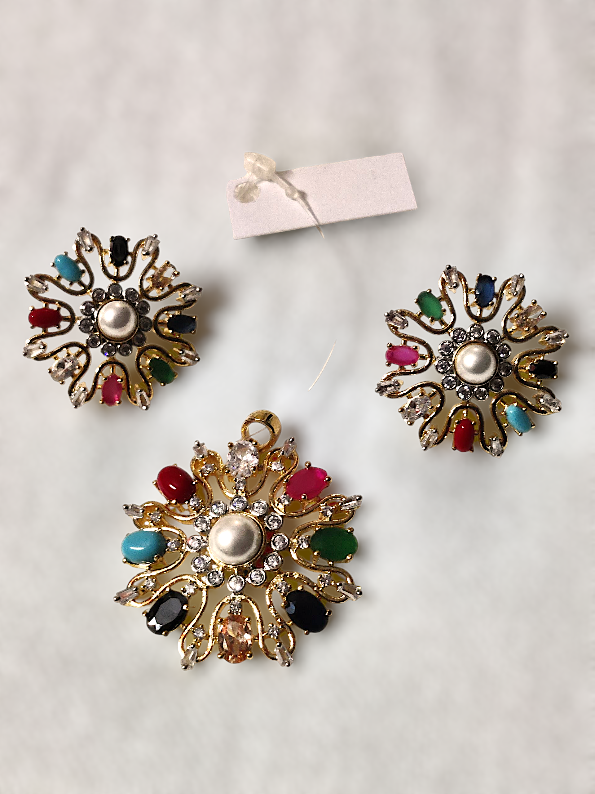 Ashi Navratan Gemstone Earrings