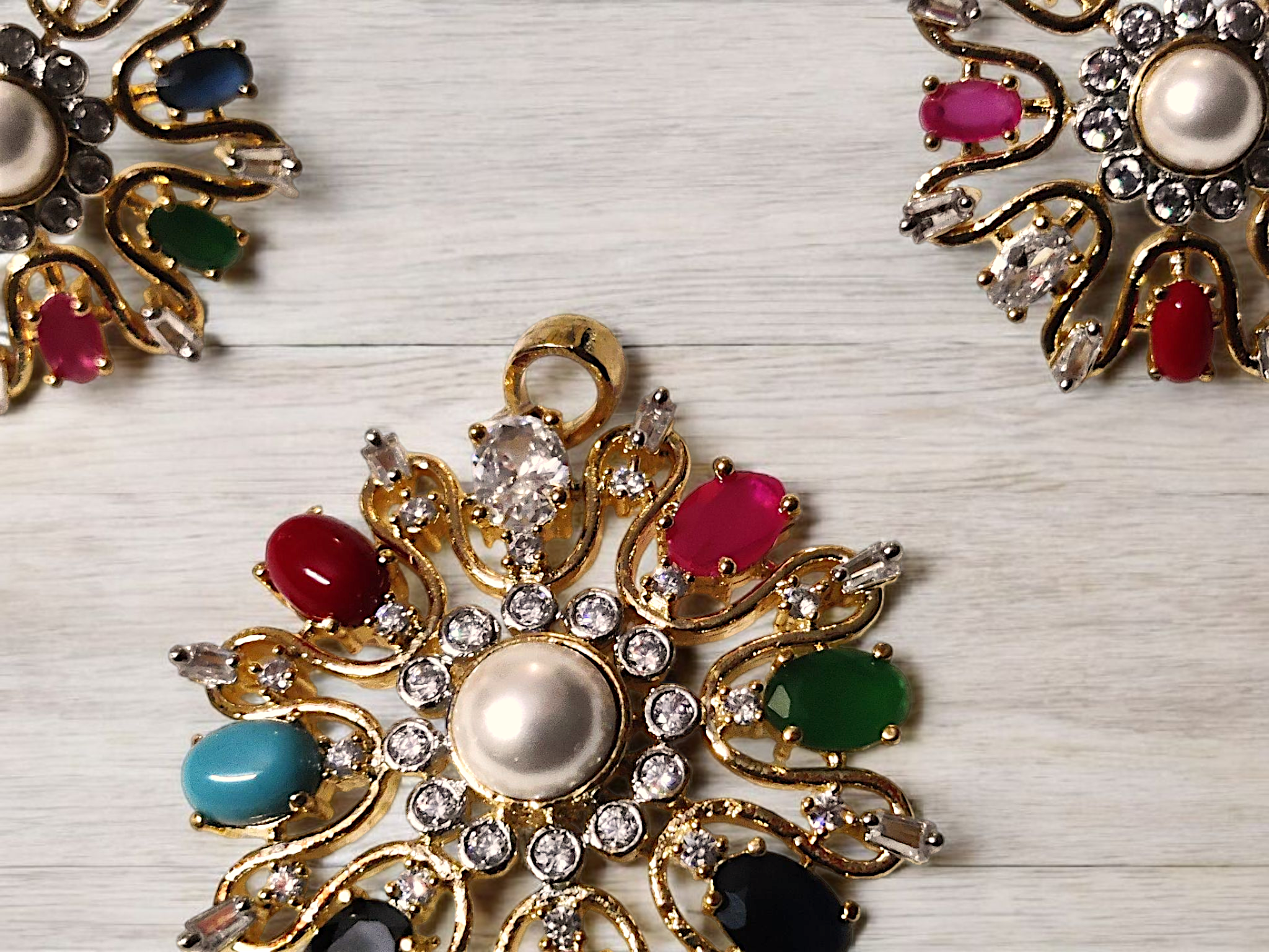 Ashi Navratan Gemstone Earrings