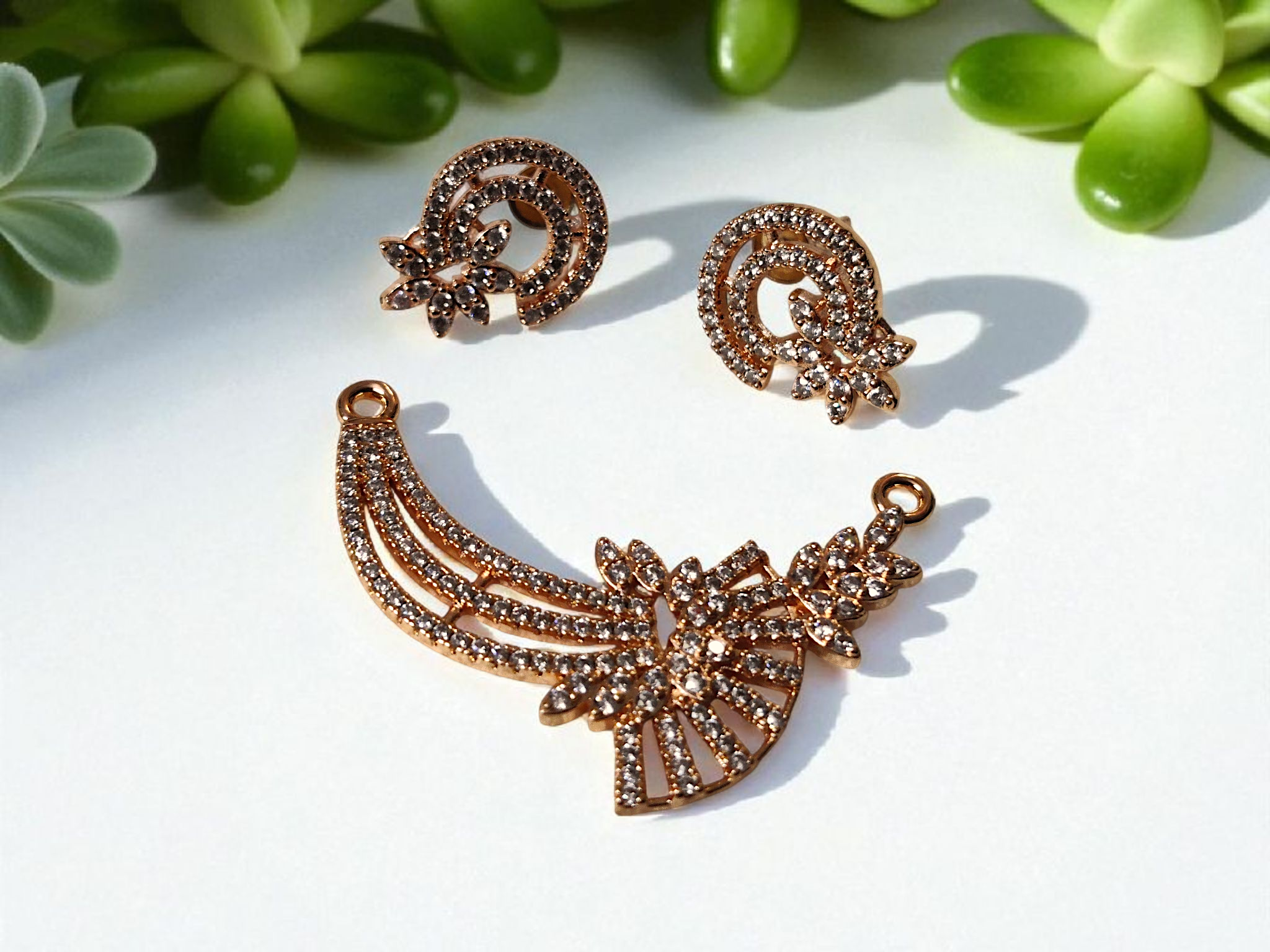 Ashi Noor Rose Gold Pendant Set