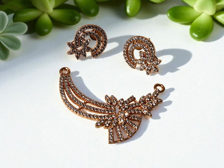 Ashi Noor Rose Gold Pendant Set