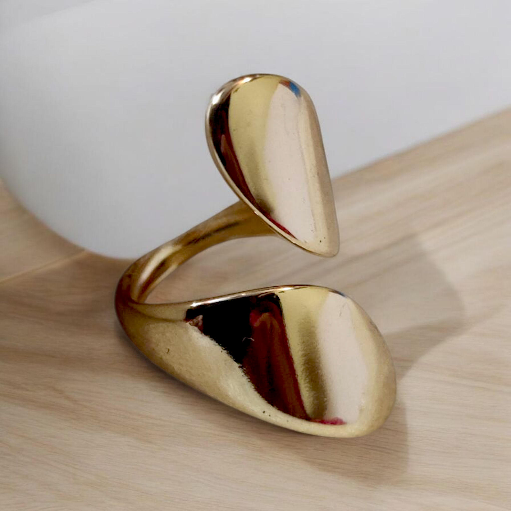 Ashi Teardrop Wrap Ring – Anti-Tarnish Finish