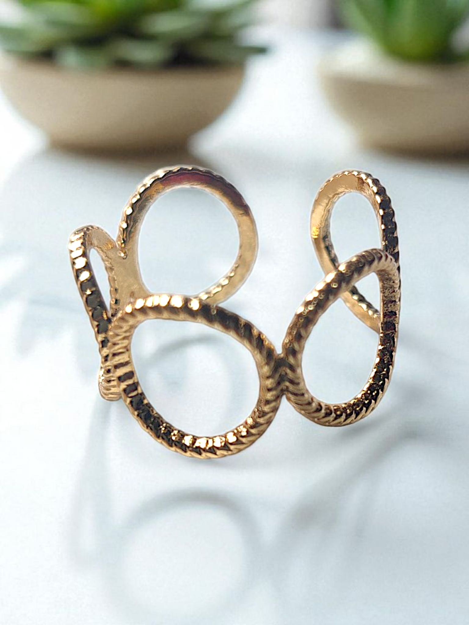 Ashi Infinity Twist Anti-Tarnish Ring