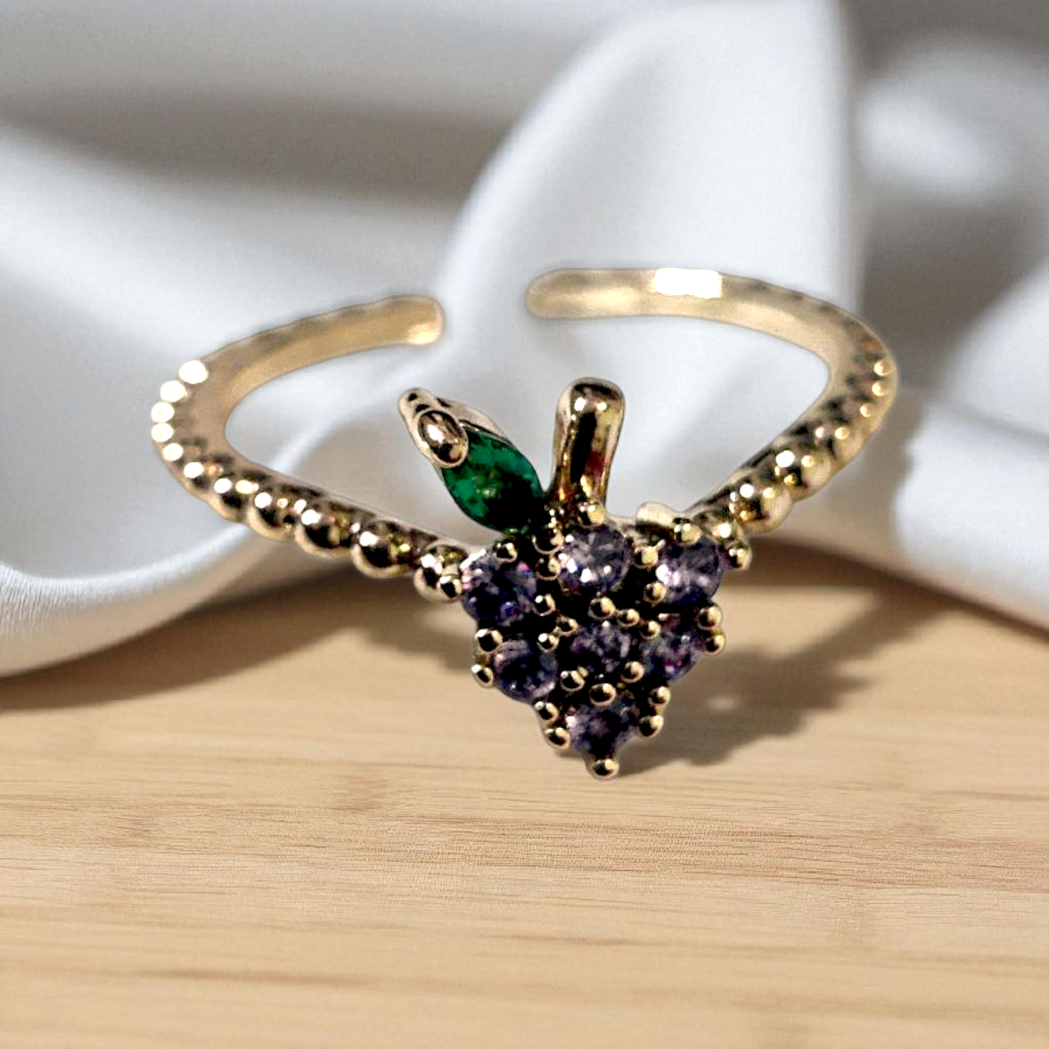Ashi Grape Charm Anti-Tarnish Ring