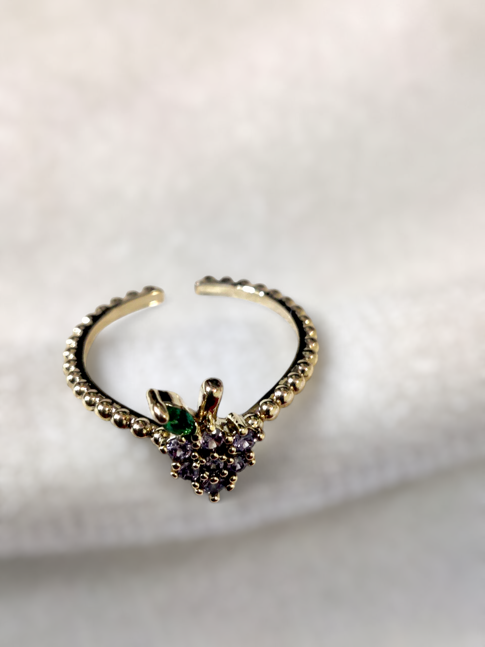 Ashi Grape Charm Anti-Tarnish Ring