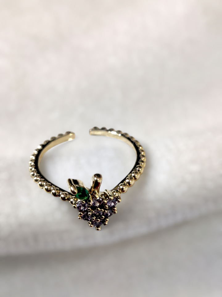 Ashi Grape Charm Anti-Tarnish Ring
