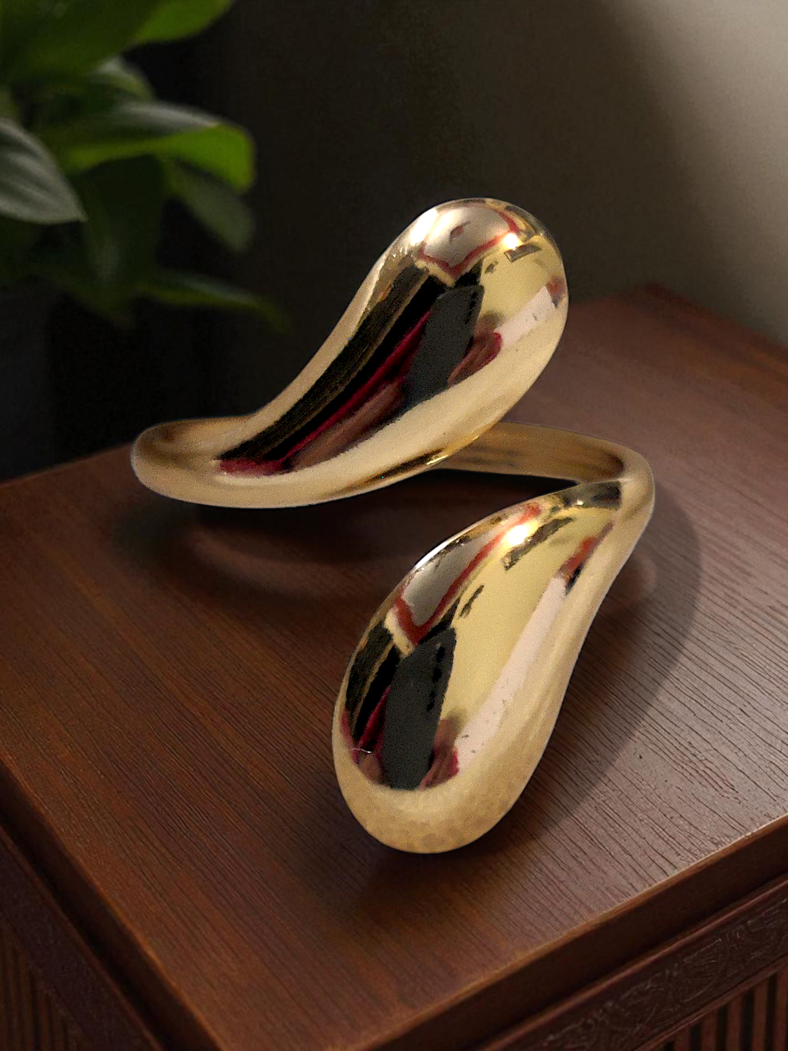 Ashi Double Teardrop Ring – Anti-Tarnish Elegance