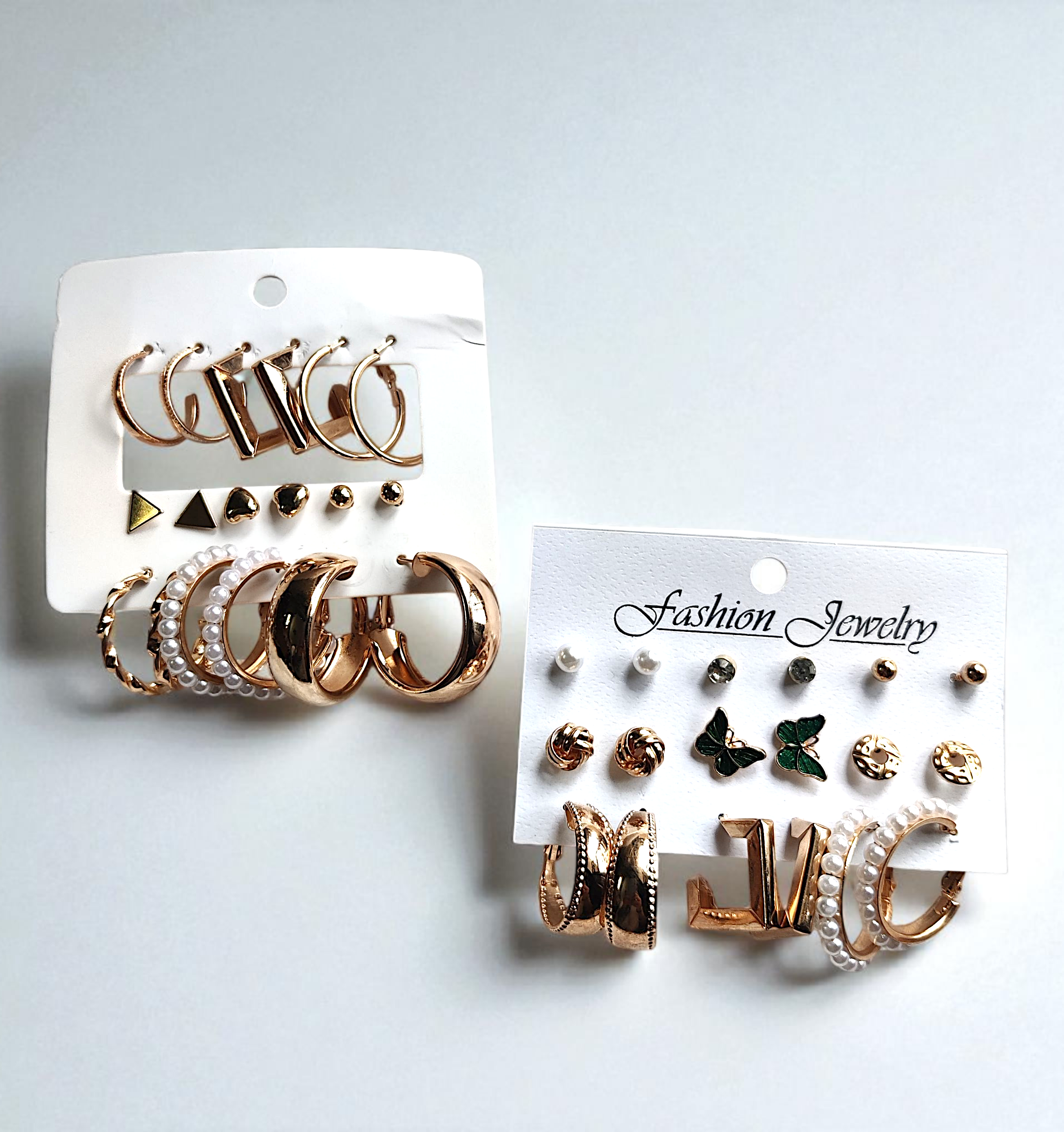 Fashion Jewelry Earring Set – 18 Pairs (2 Cards)