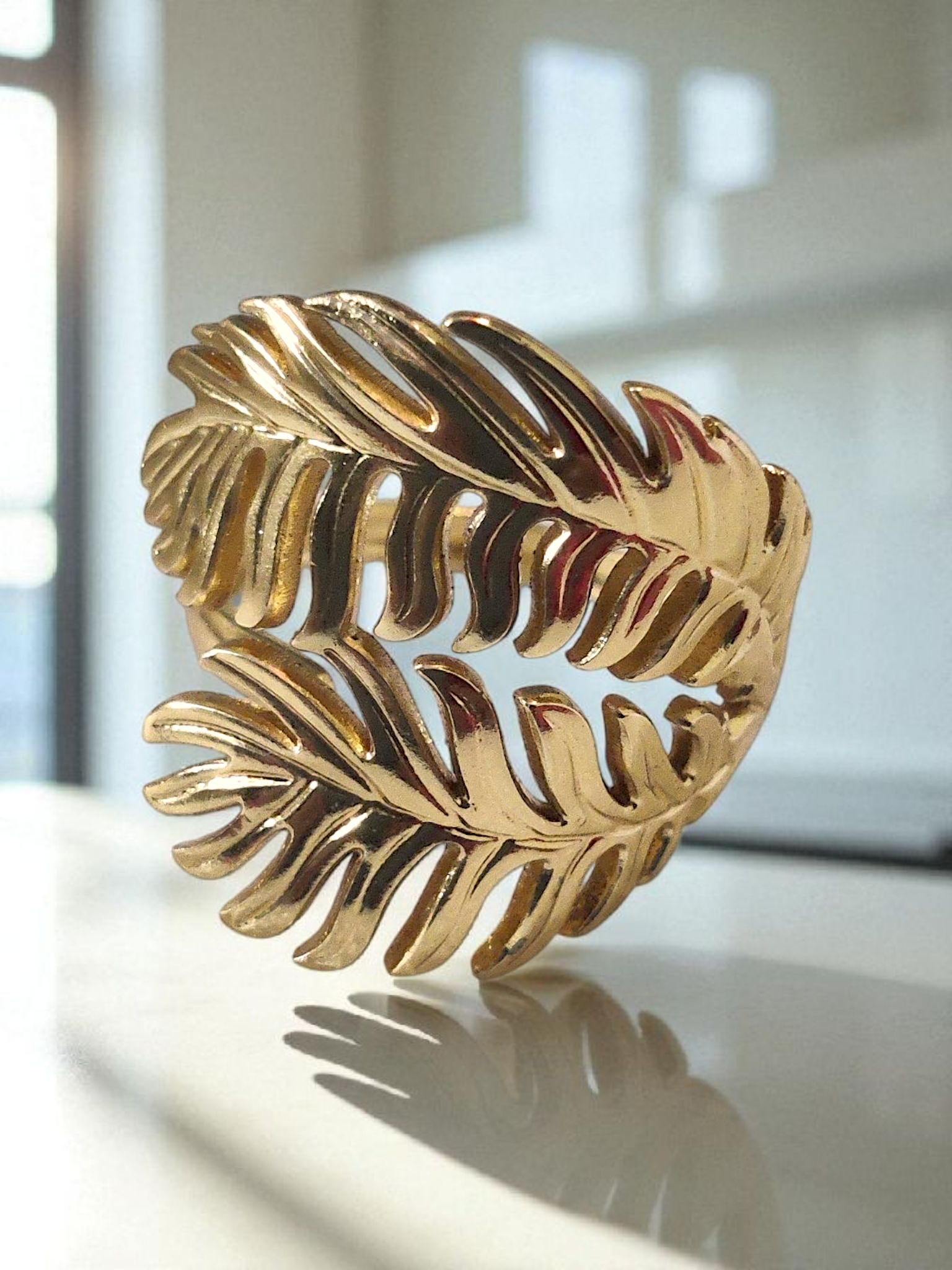 Ashi Palm Leaf Anti-Tarnish Ring